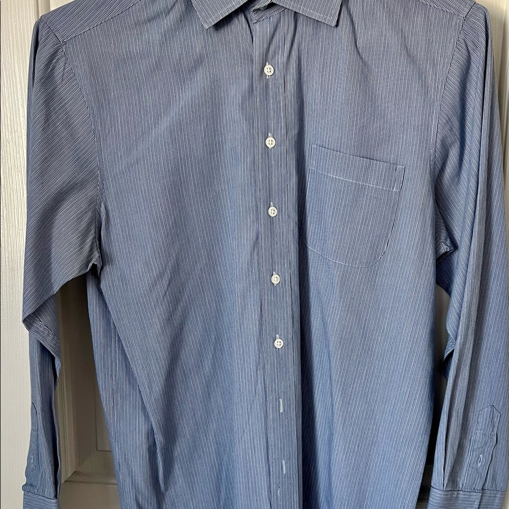 XMI Classic Blue pinstripe Dress Shirt sz 16